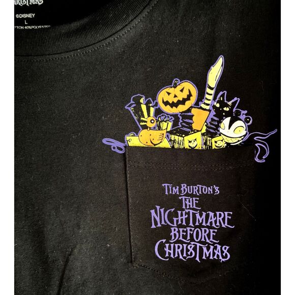 Disney Nightmare Before Christmas Woman L Jack Halloween Pocket Crop Tee #C - Picture 3 of 6